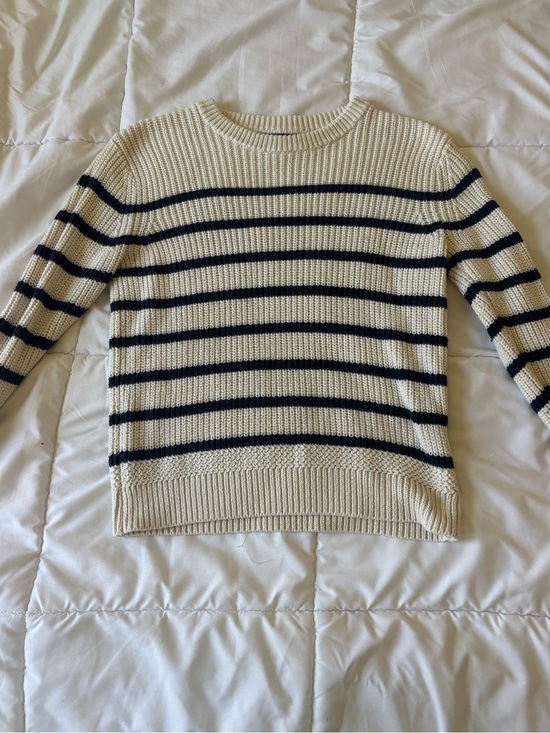 GAP Other - GAP Cream and Navy Striped Crewneck Sweater